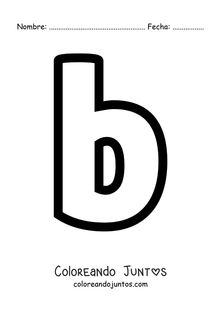 Imagen para colorear de la letra b minúscula