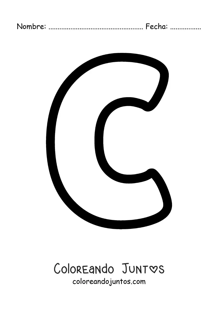 Imagen para colorear de la letra c mayúscula