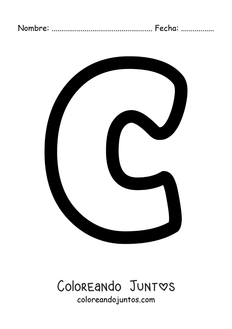 Imagen para colorear de la letra c minúscula