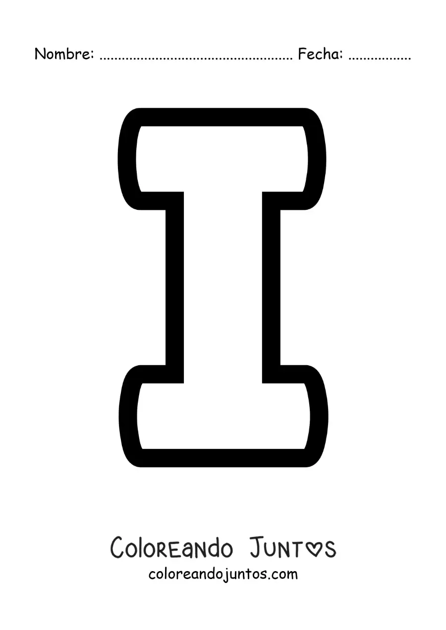 Imagen para colorear de la letra i mayúscula