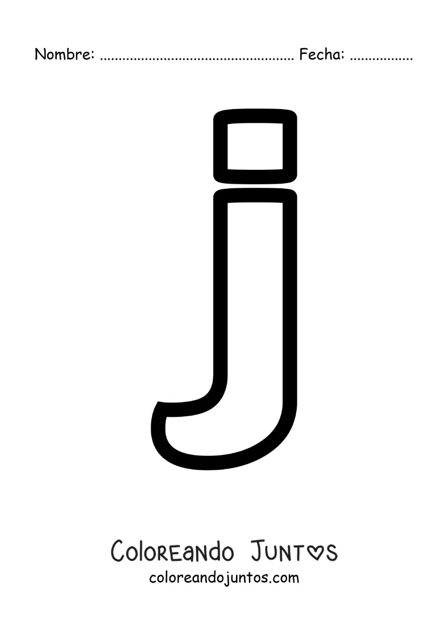 Imagen para colorear de la letra j minúscula