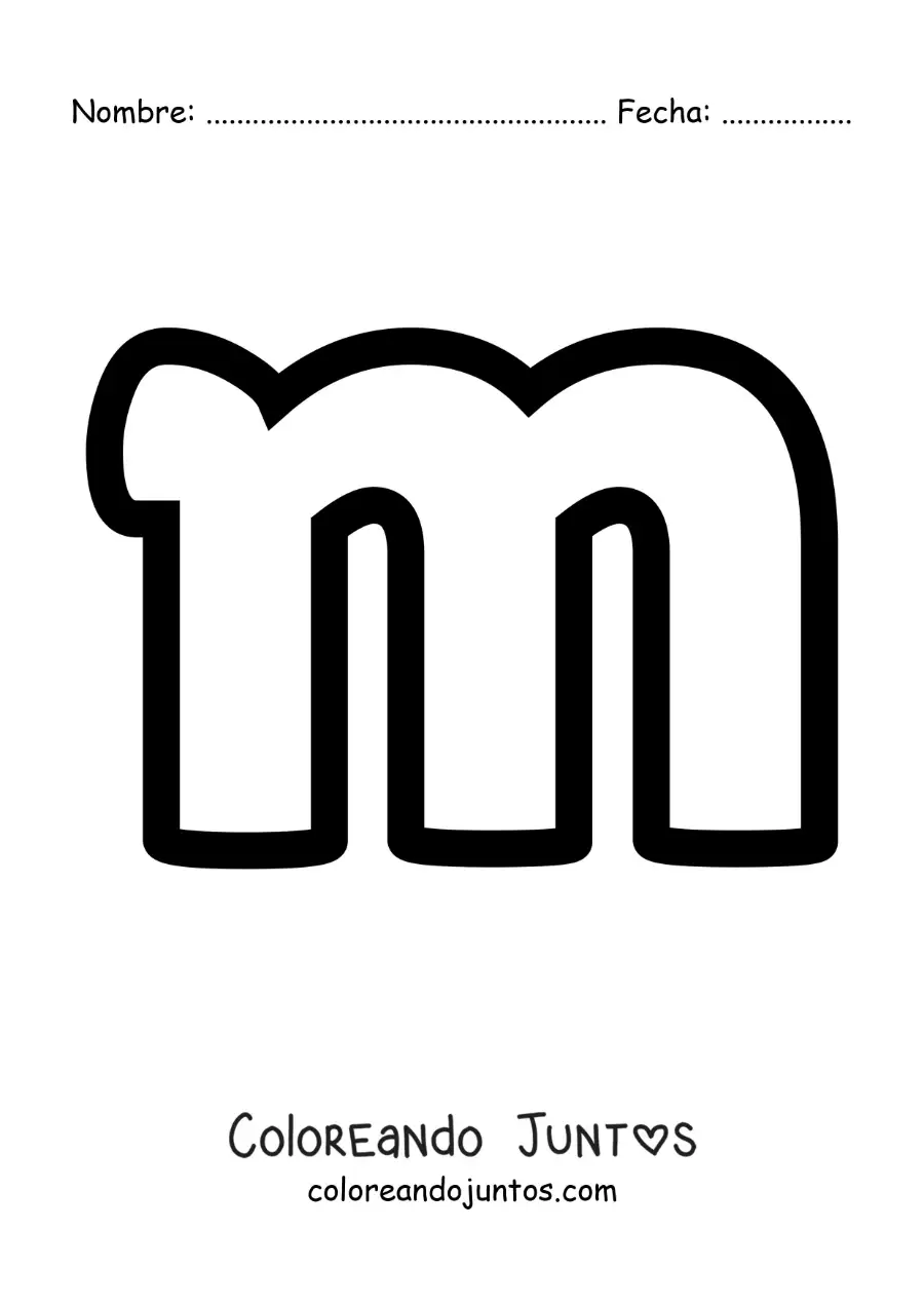 Imagen para colorear de la letra m minúscula