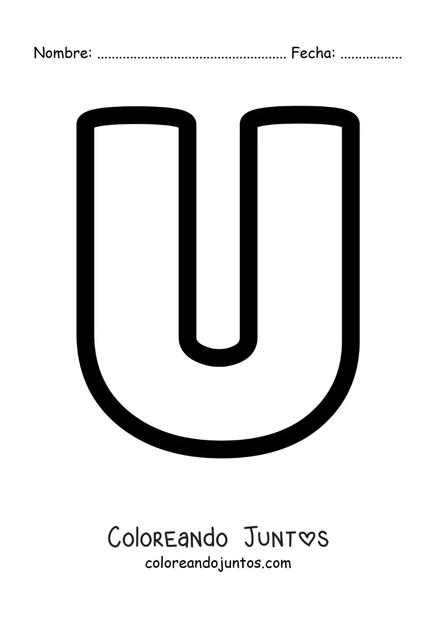 Imagen para colorear de la letra u mayúscula