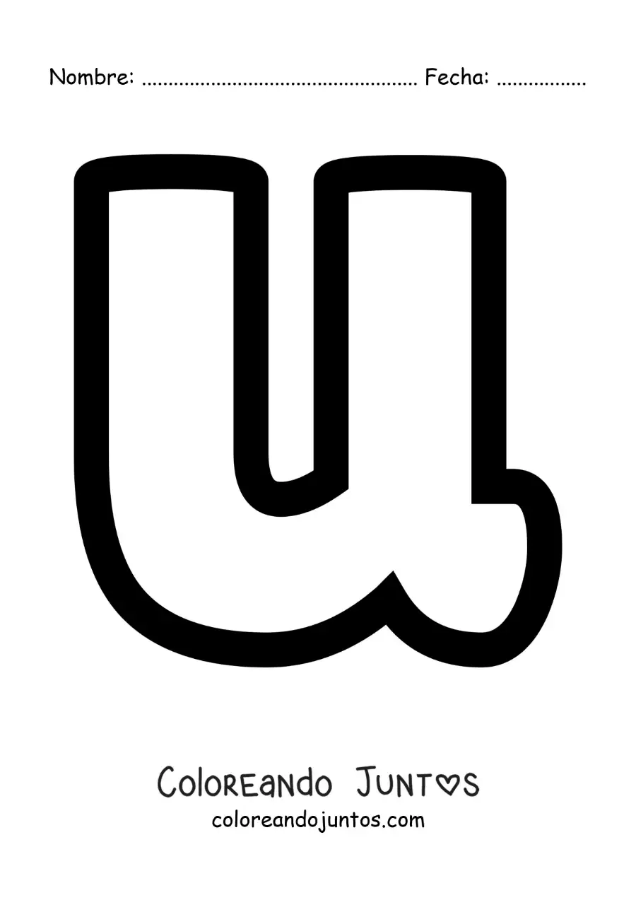 Imagen para colorear de la letra u minúscula