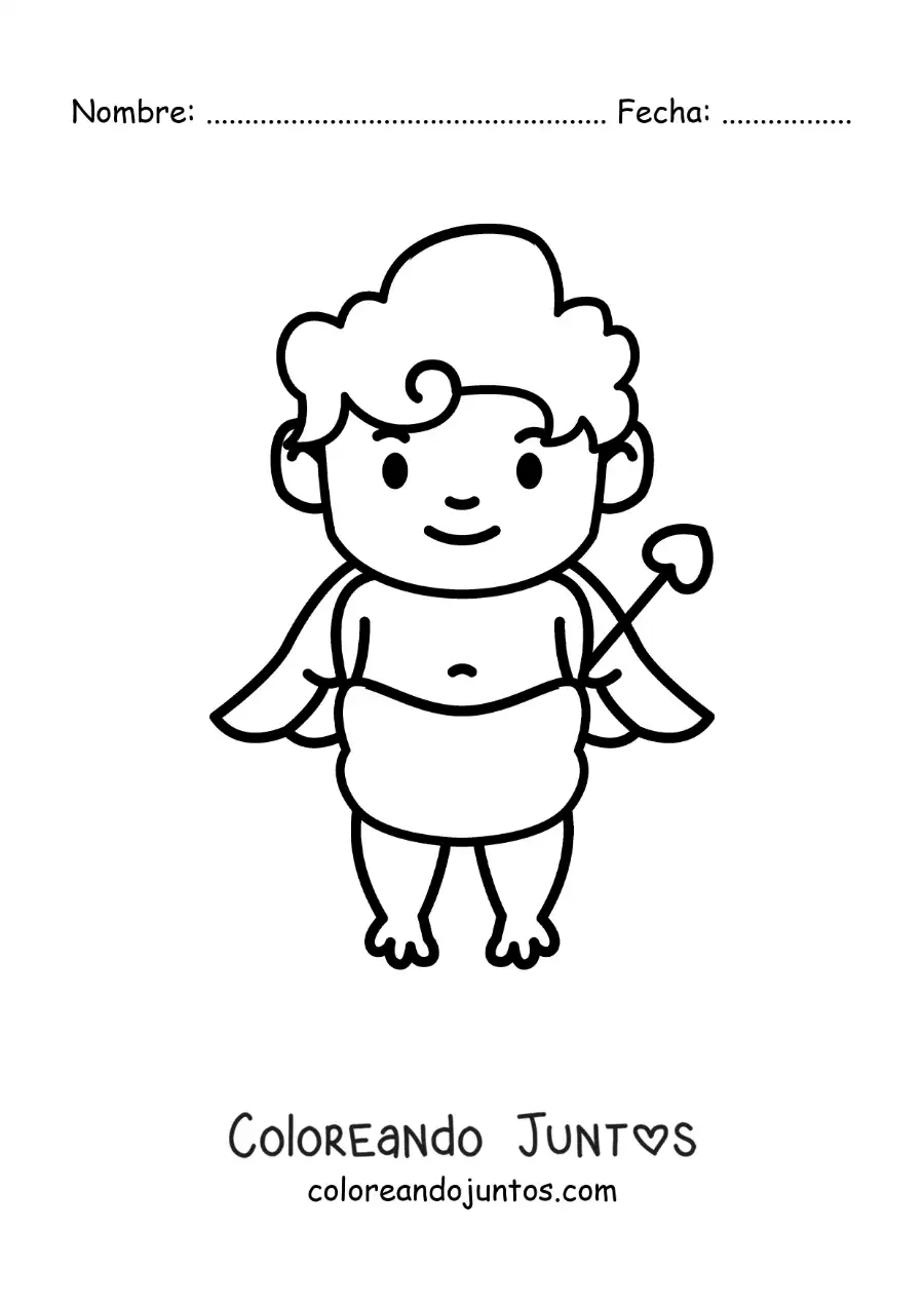 Imagen para colorear de cupido bebé