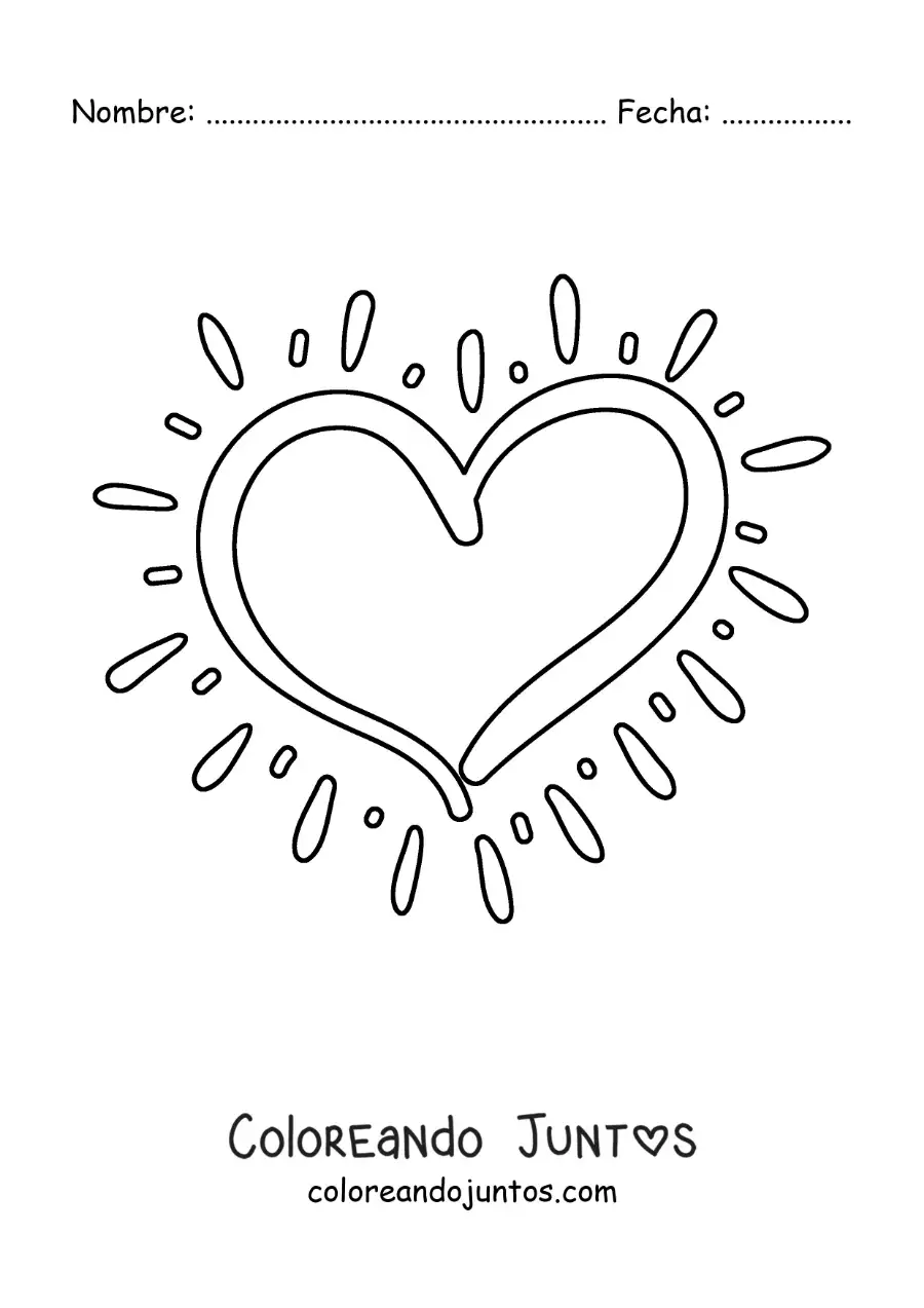 Imagen para colorear de corazón latiendo