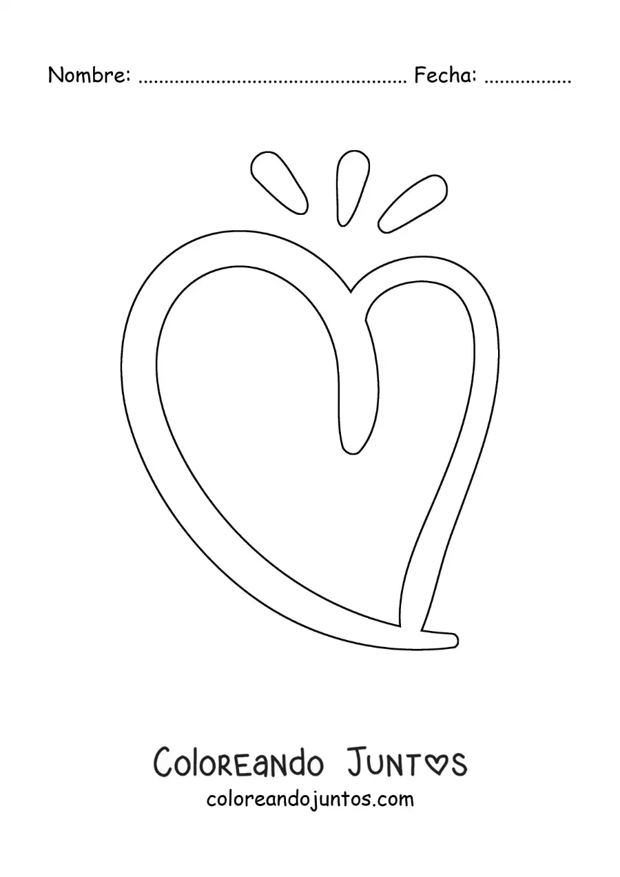 Imagen para colorear de corazón grande