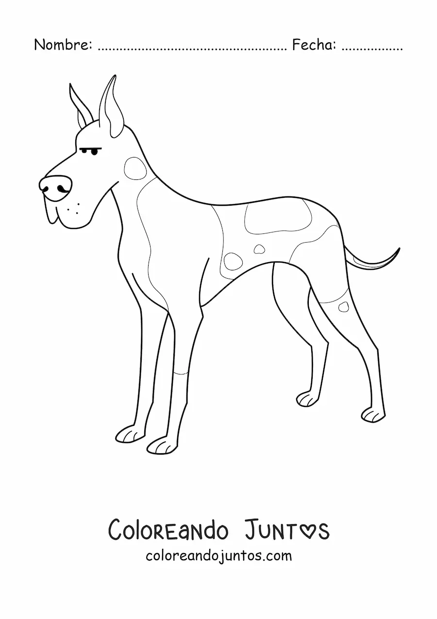 Imagen para colorear de un gran danés