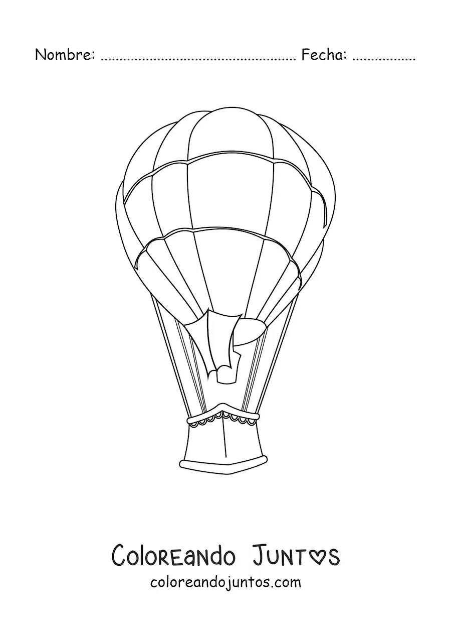 Imagen para colorear de un globo aerostático