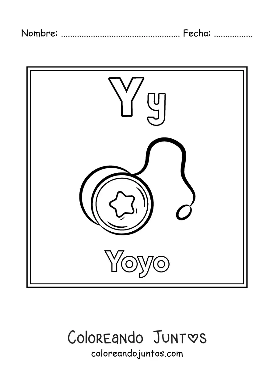 Imagen para colorear de y de yoyo