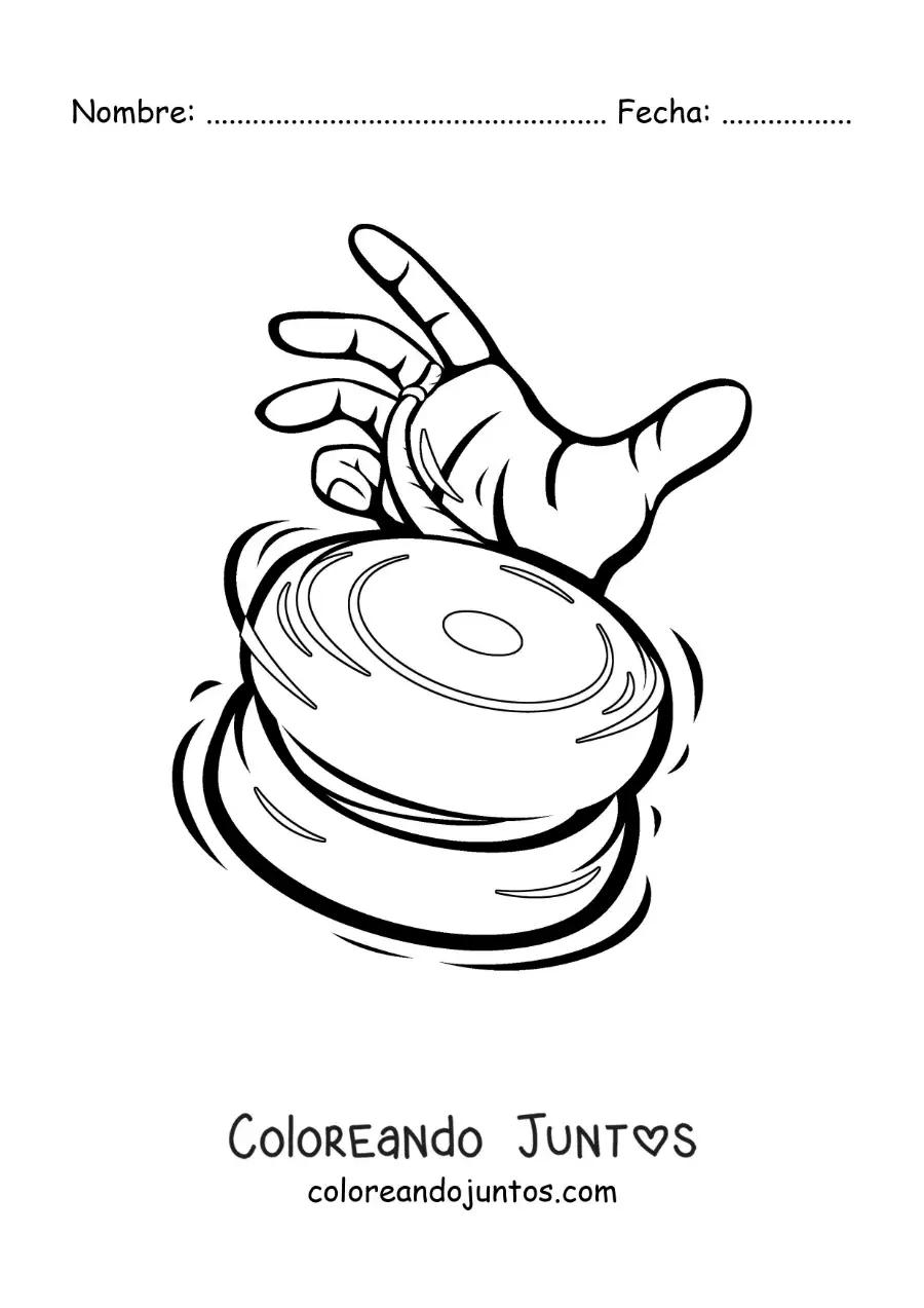 Imagen para colorear de juego tradicional del yoyo