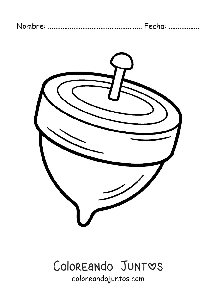 Imagen para colorear de un trompo fácil