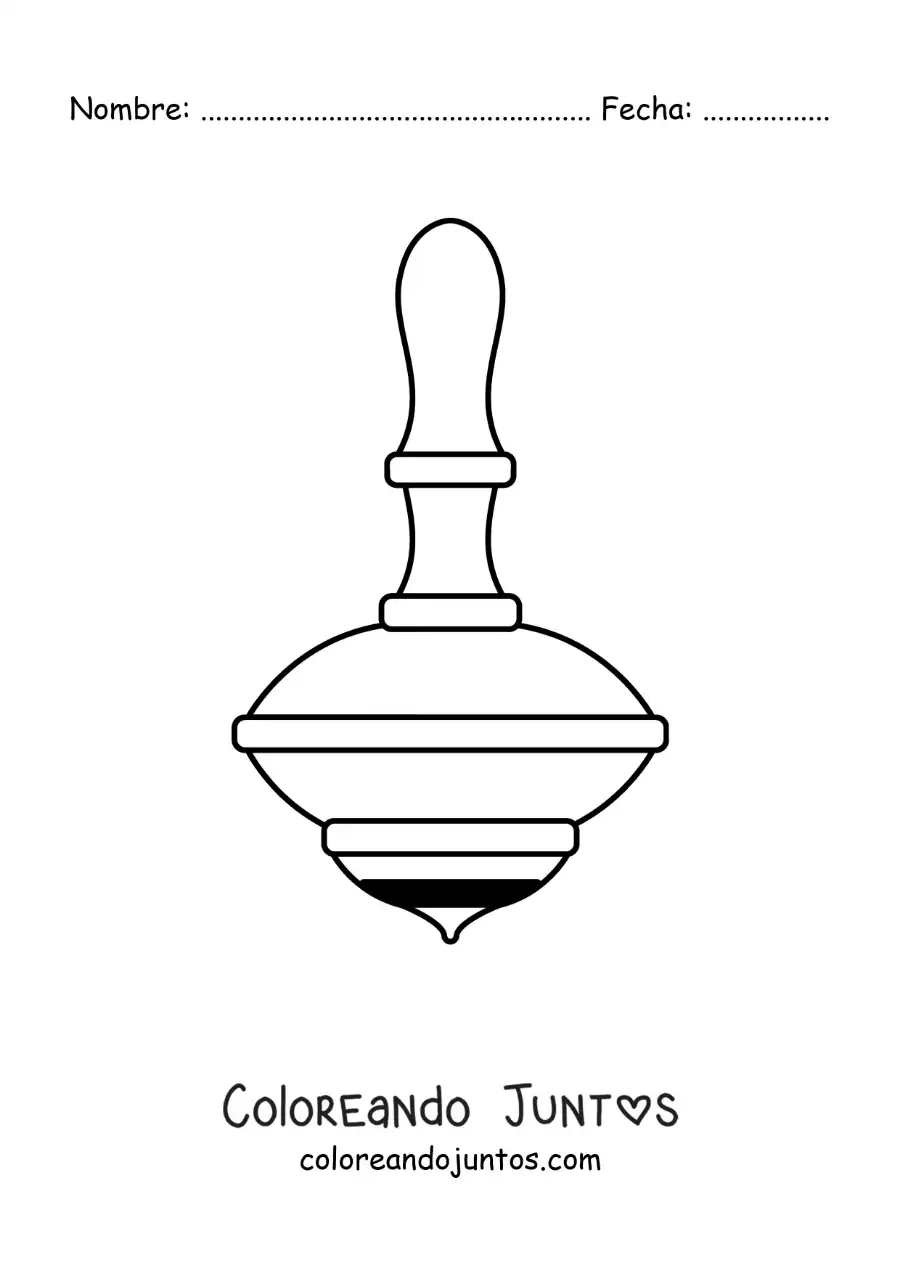Imagen para colorear de un trompo de madera