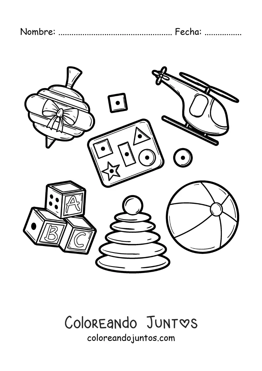 Imagen para colorear de juguetes tradicionales