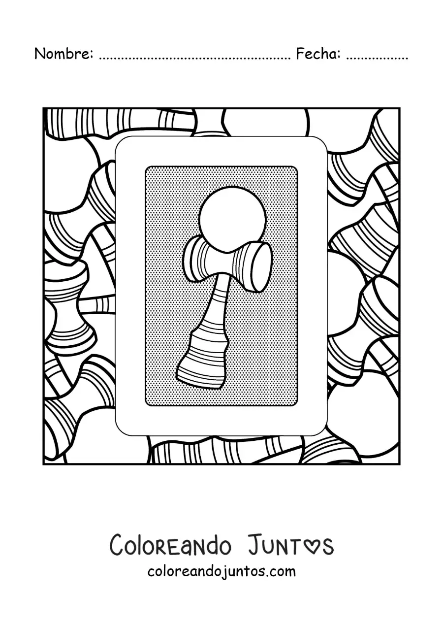 Imagen para colorear de kendama