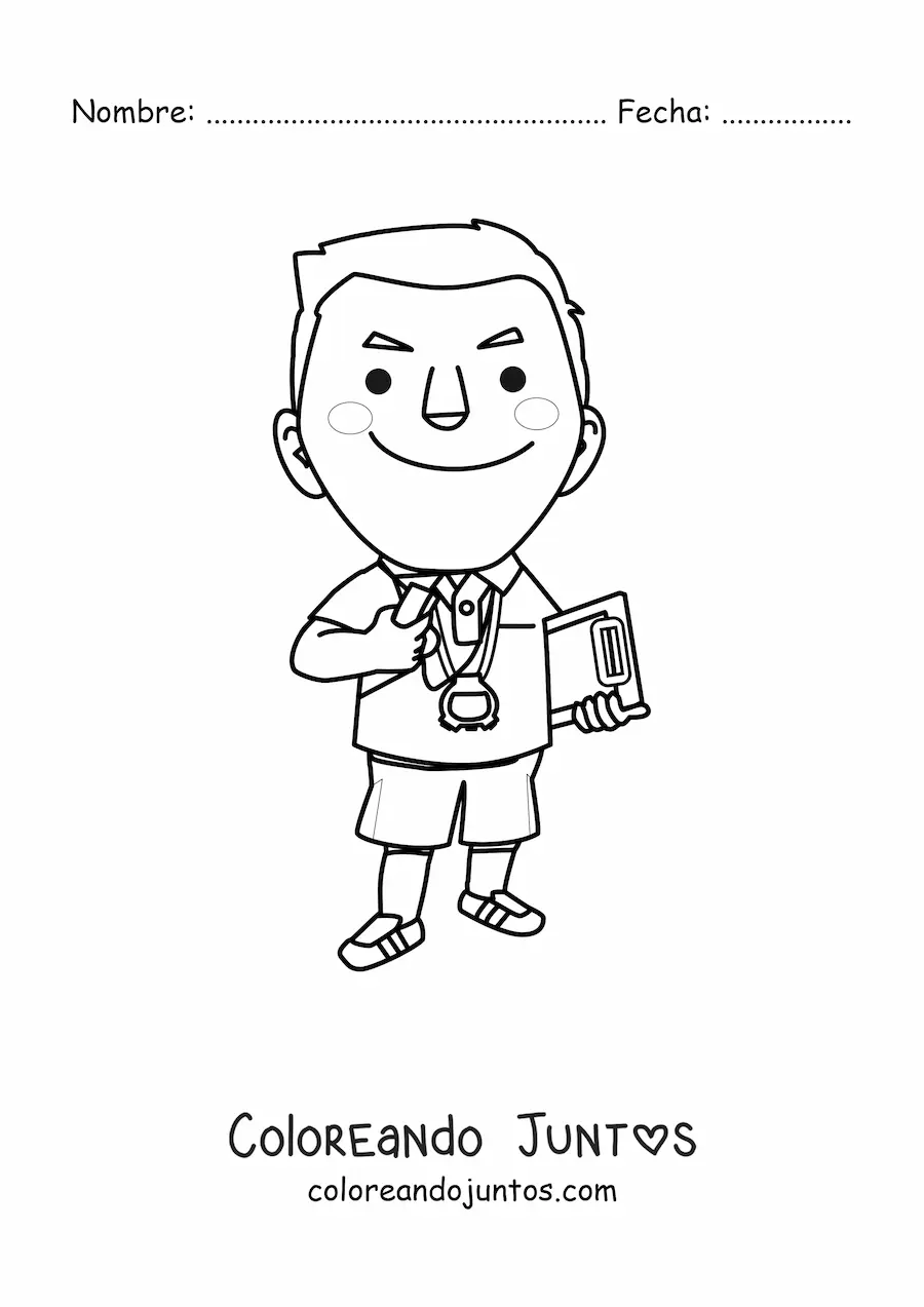 Imagen para colorear de un profesor de educación física