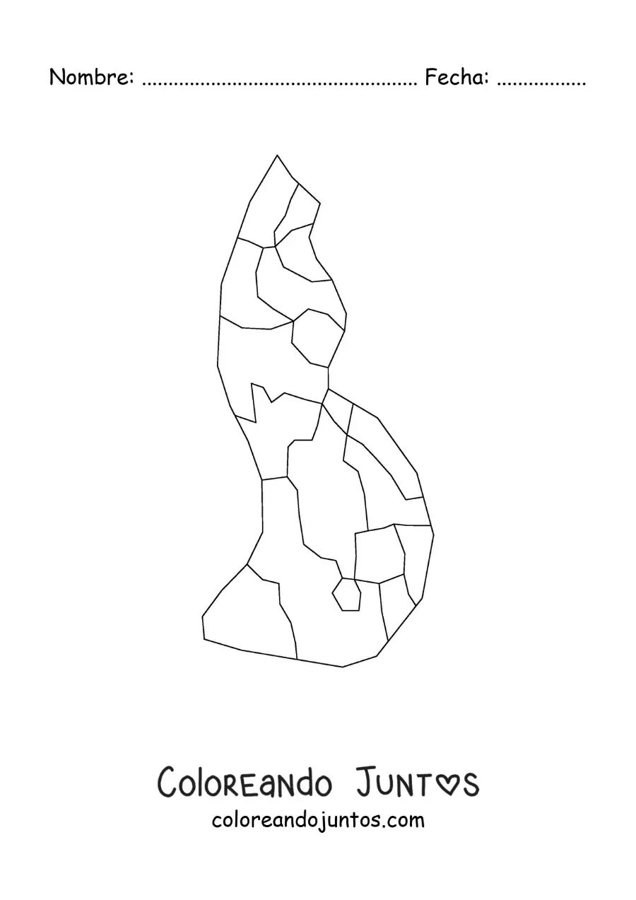 Imagen para colorear de mapa político de Liechtenstein