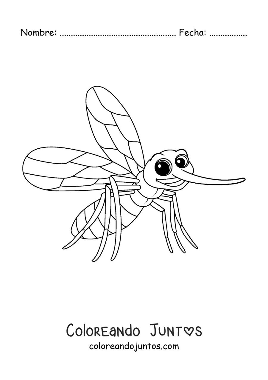 Imagen para colorear de un aedes aegypti animado
