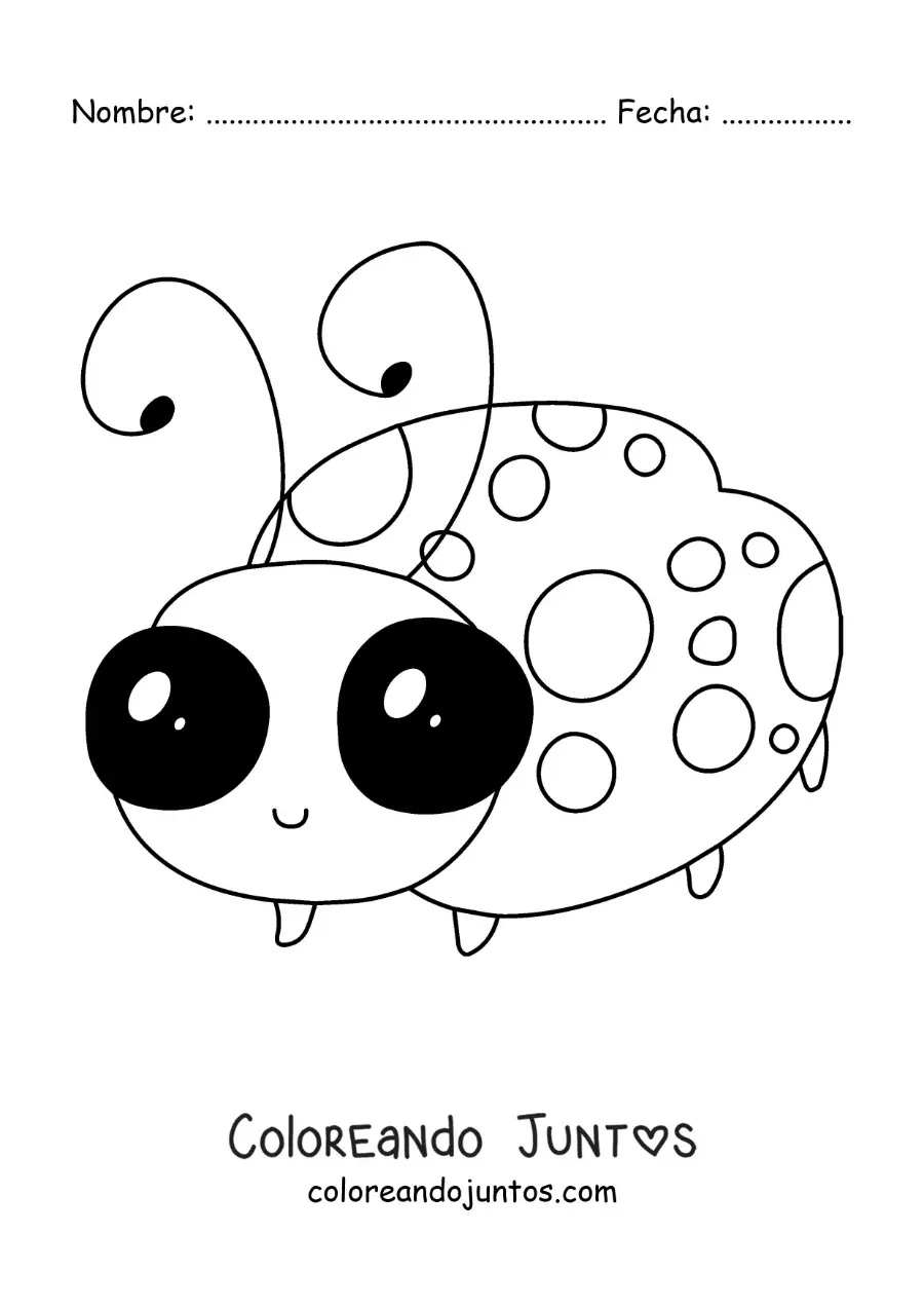 Imagen para colorear de una catarina kawaii