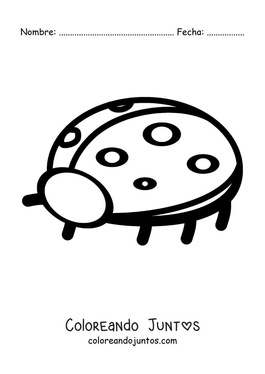 Imagen para colorear de una mariquita fácil