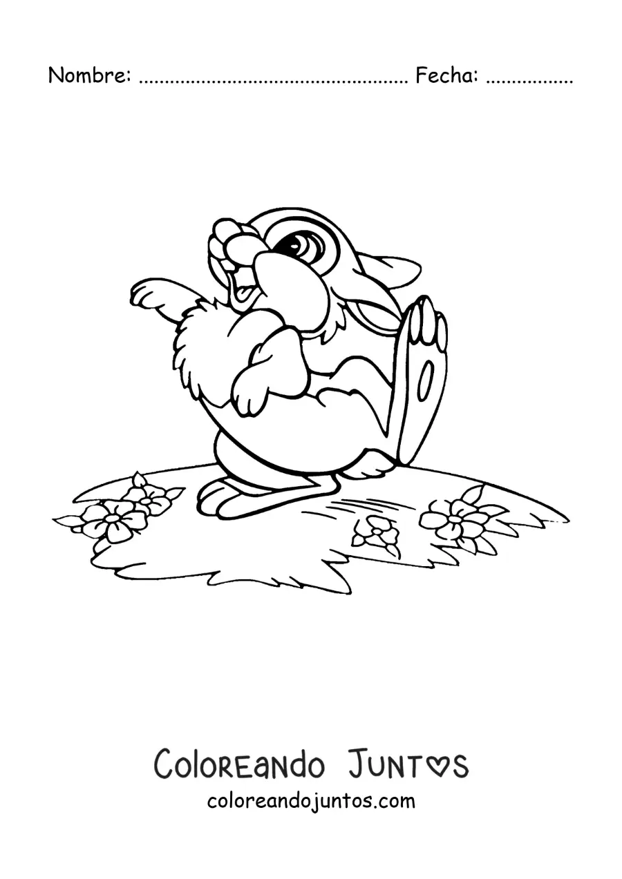 Imagen para colorear de Tambor el conejo