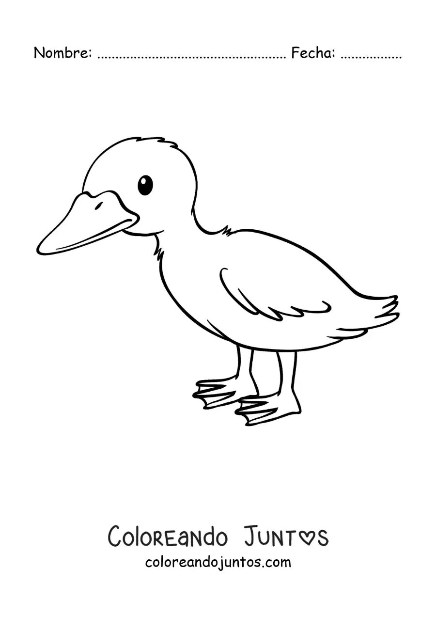 Imagen para colorear de el Patito Feo animado
