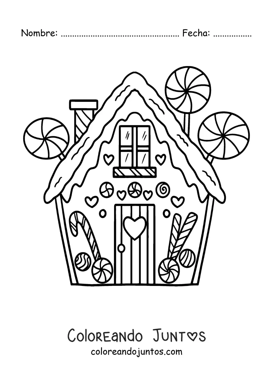 Imagen para colorear de la casa del cuento de Hansel y Gretel grande