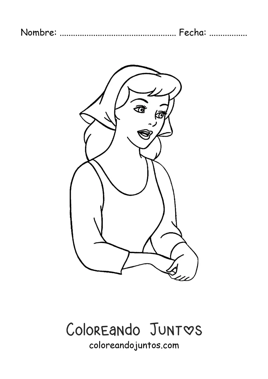 Imagen para colorear de Cenicienta animada