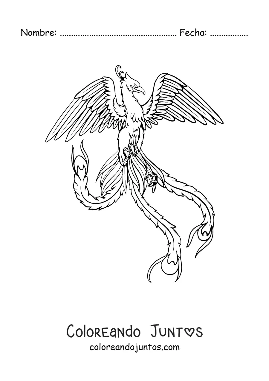 Imagen para colorear de un fénix