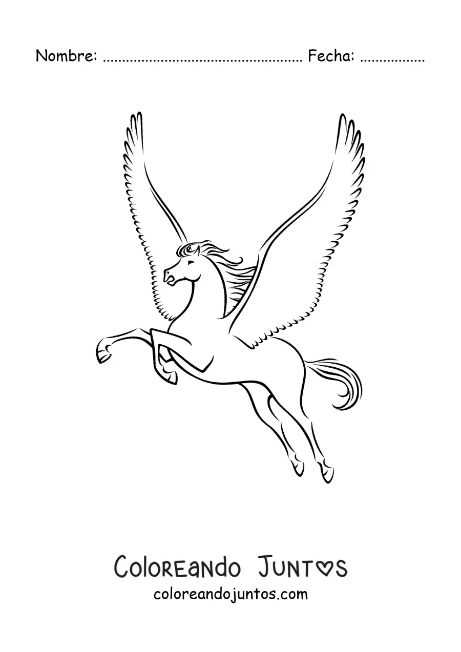 Imagen para colorear de Pegaso