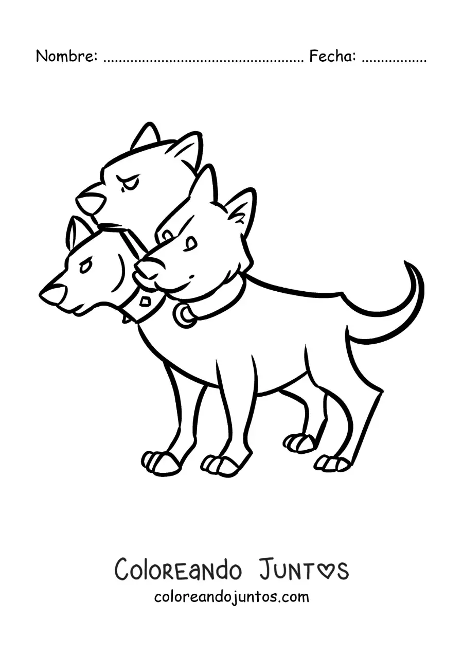 Imagen para colorear de Cerbero animado