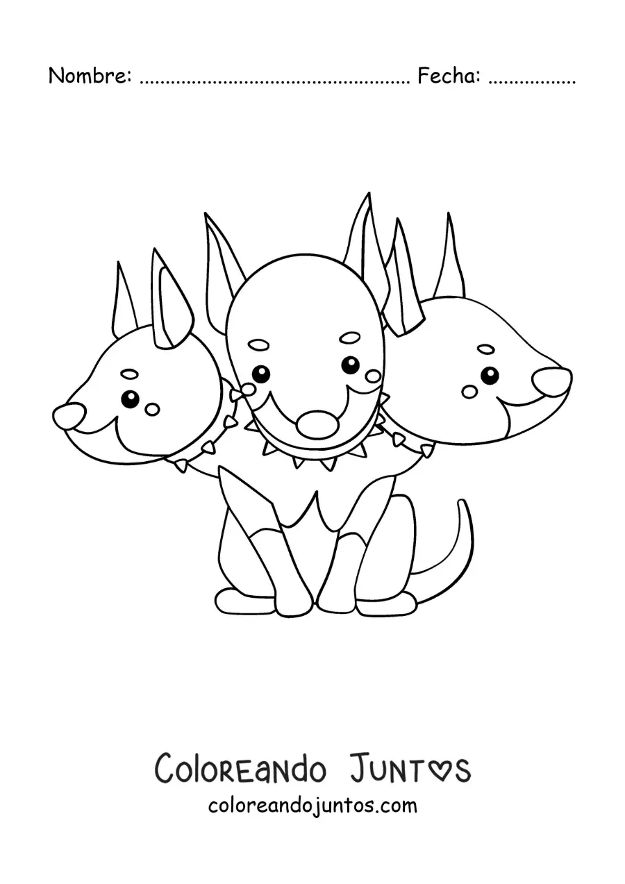 Imagen para colorear de Cerberus animado
