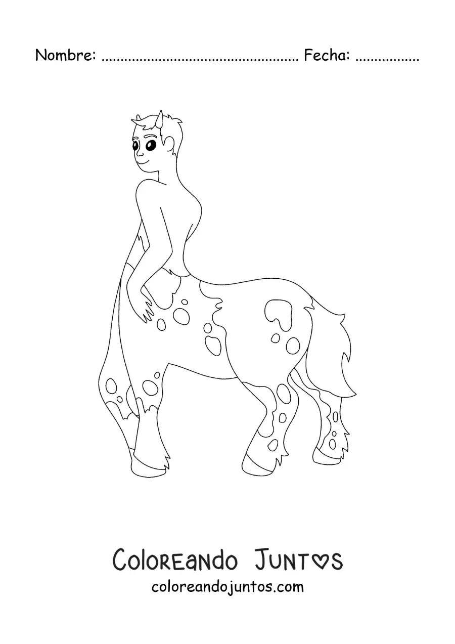 Imagen para colorear de centauro mitológico animado