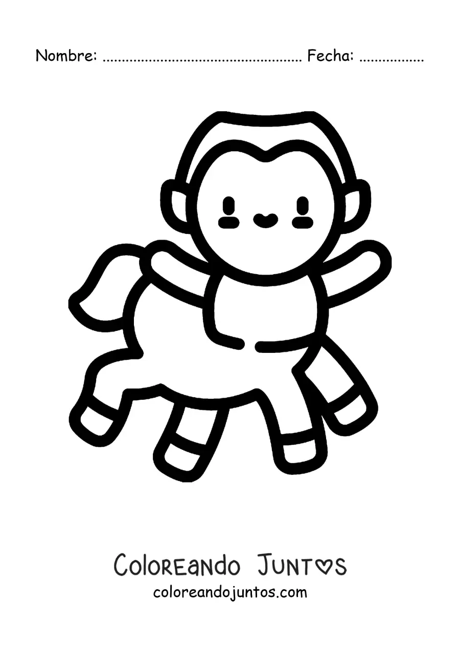 Imagen para colorear de centauro de la mitología griega kawaii