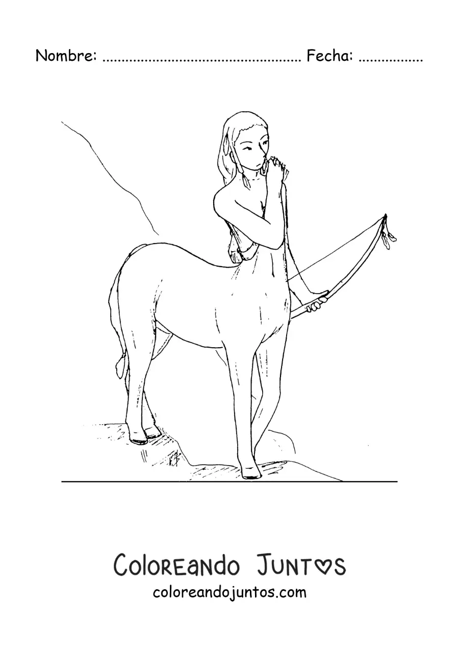 Imagen para colorear de centauro fantástico