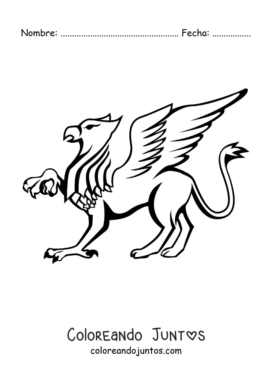 Imagen para colorear de grifo fácil
