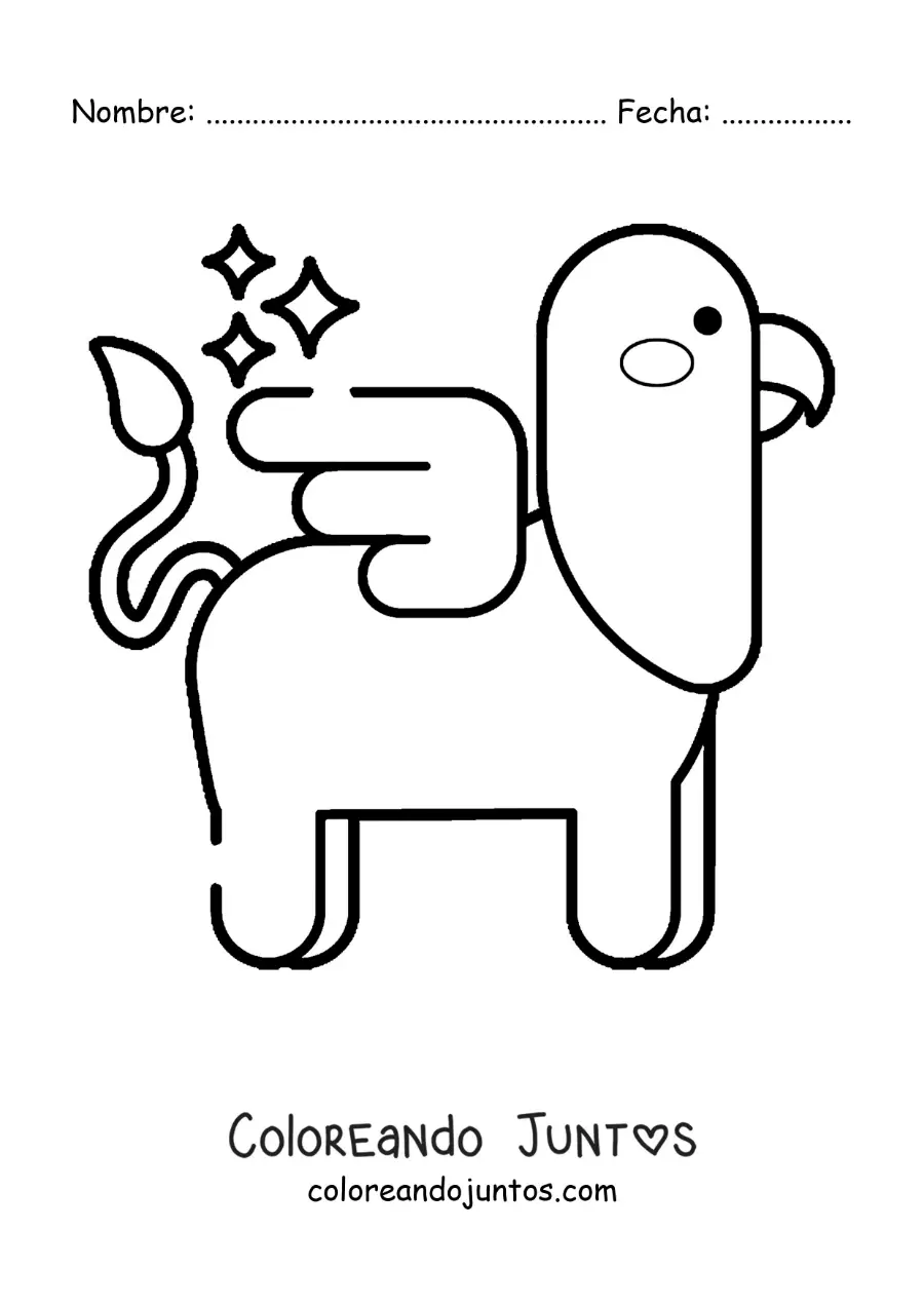 Imagen para colorear de grifo animado fácil