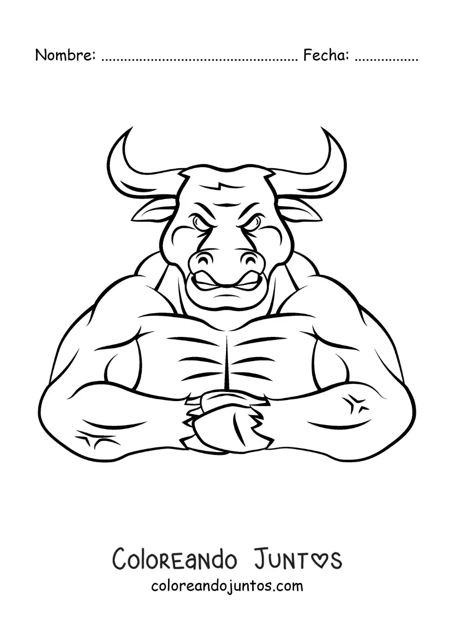 Imagen para colorear del Minotauro de la mitología griega animado