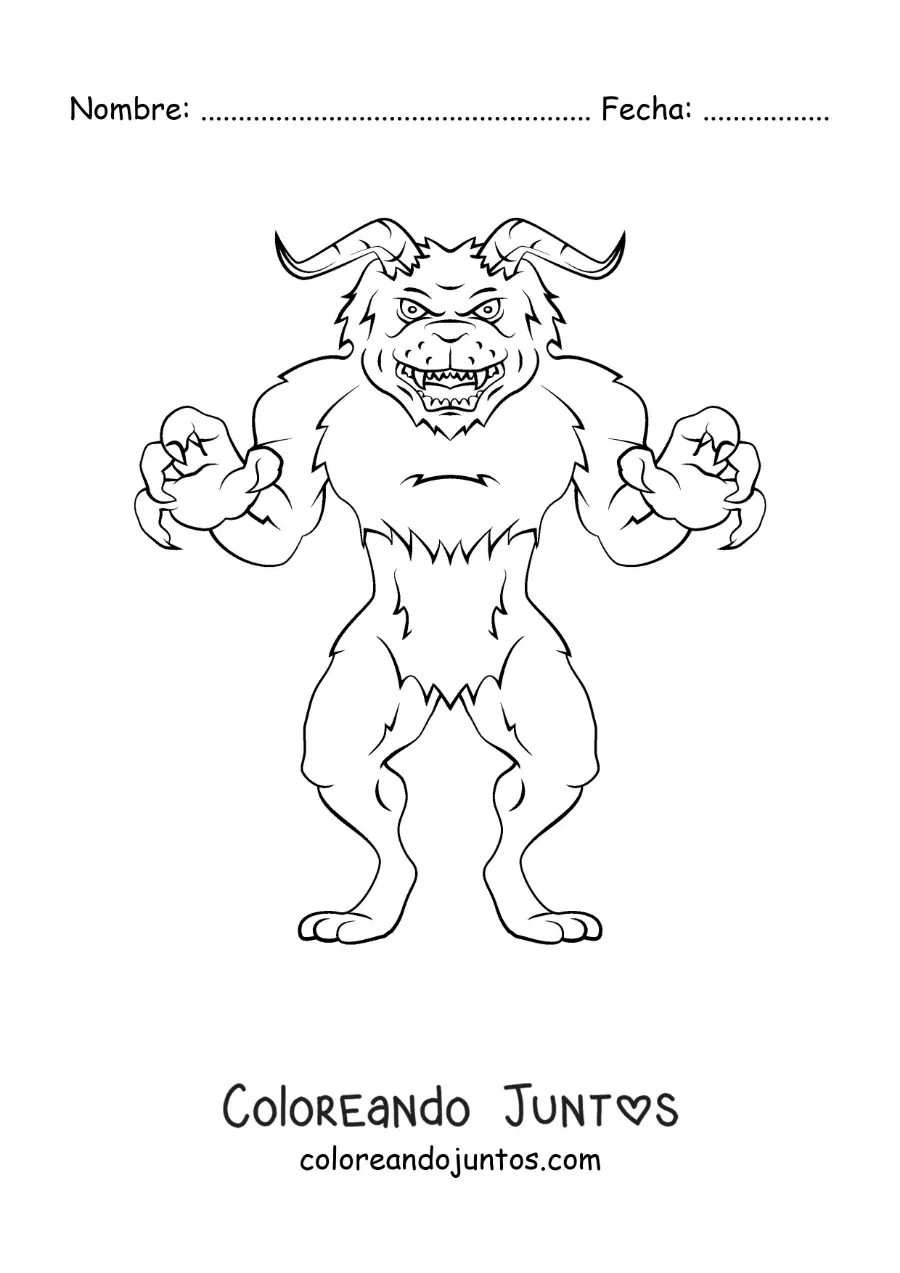 Imagen para colorear de Minotauro monstruoso