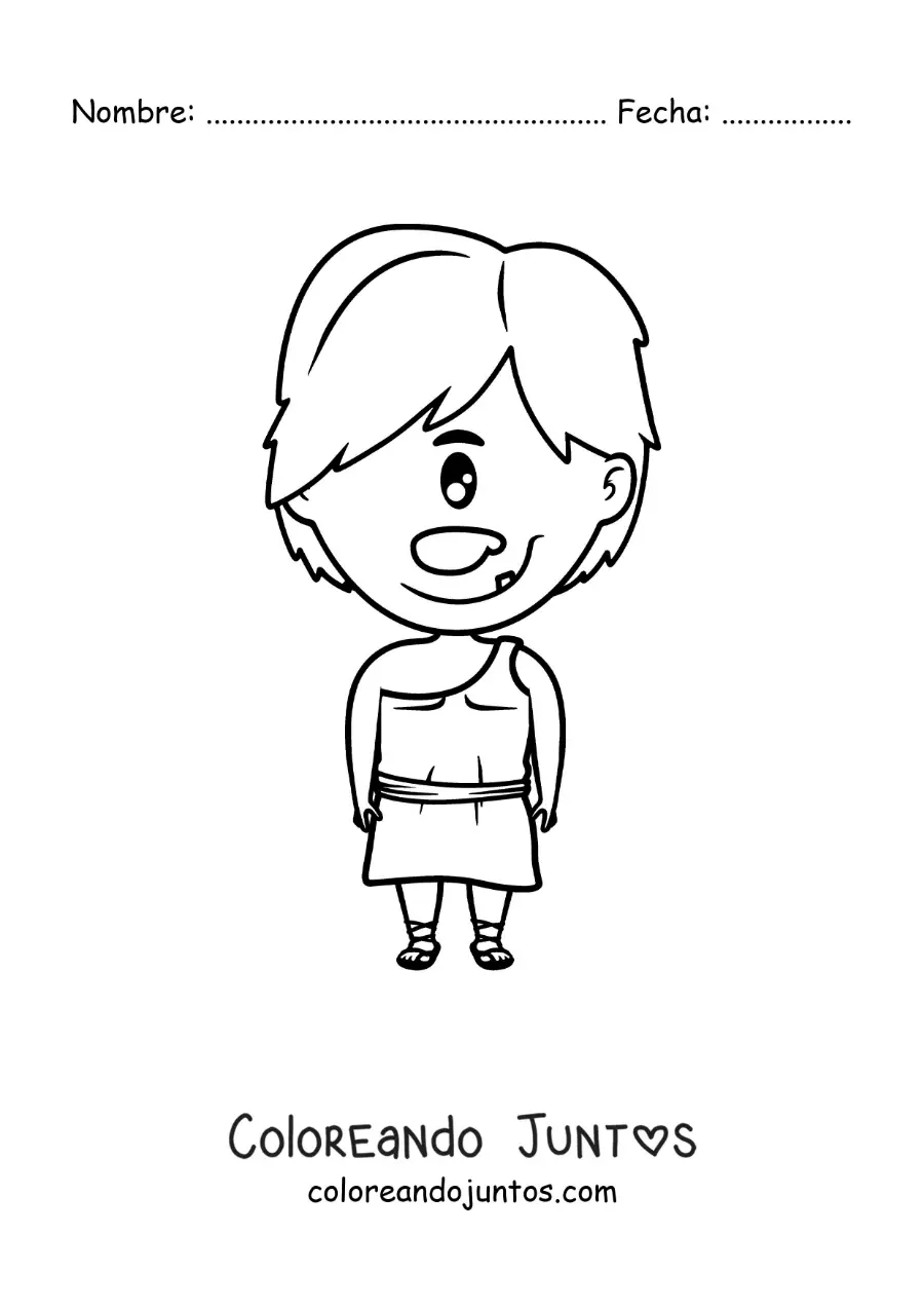 Imagen para colorear de cíclope kawaii animado