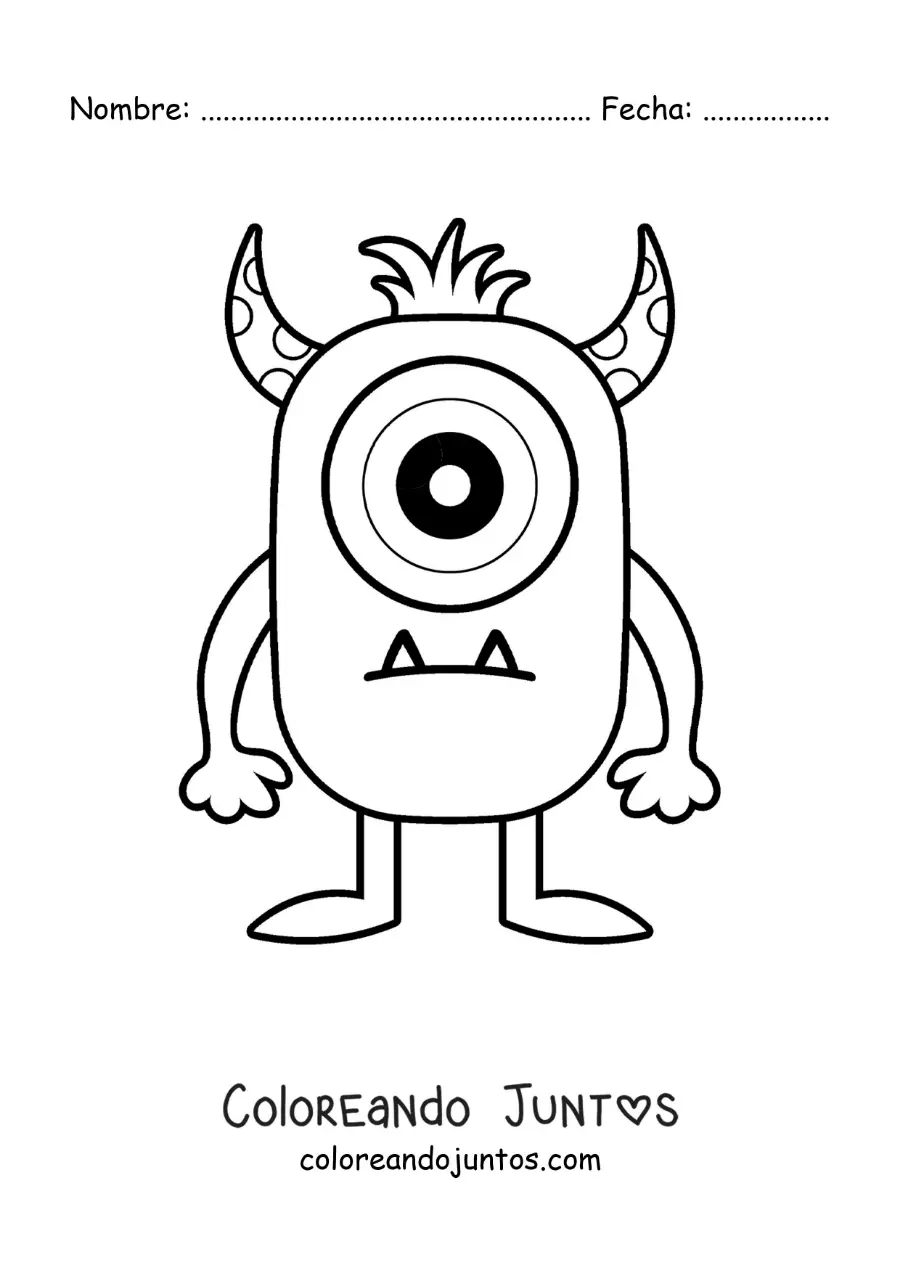 Imagen para colorear de monstruo de un ojo