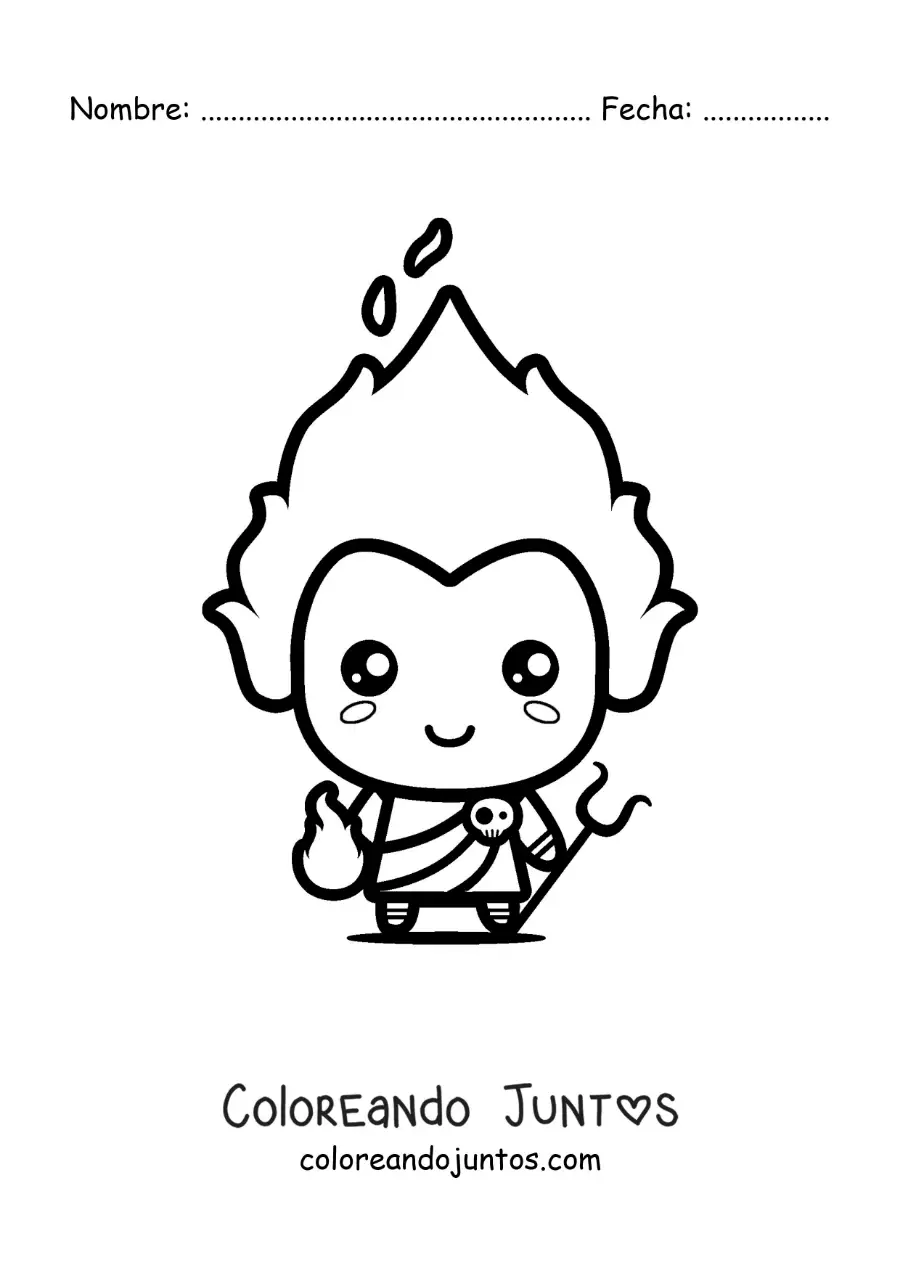 Imagen para colorear de Hades el dios griego animado kawaii