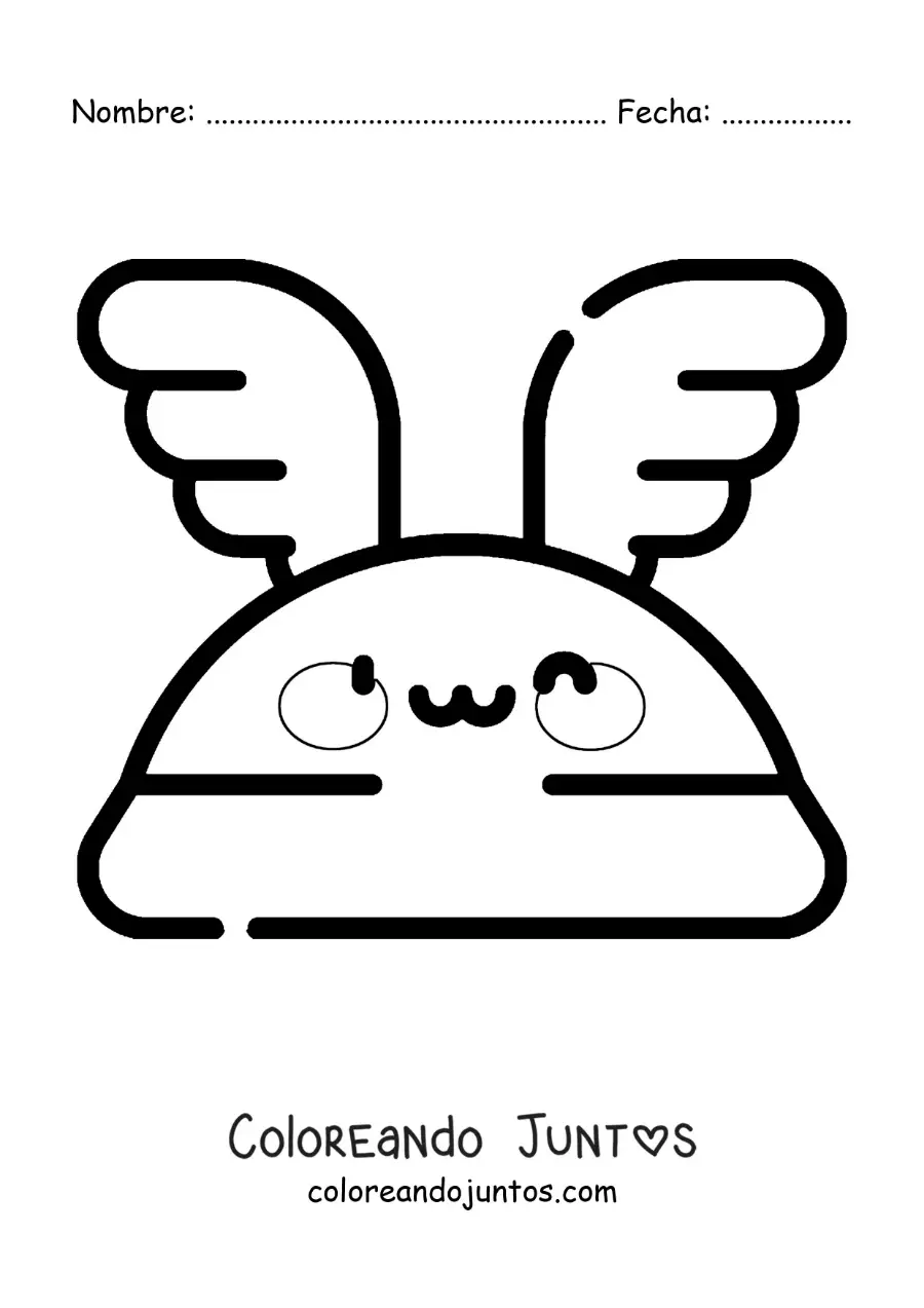 Imagen para colorear del casco alado de Hermes animado kawaii