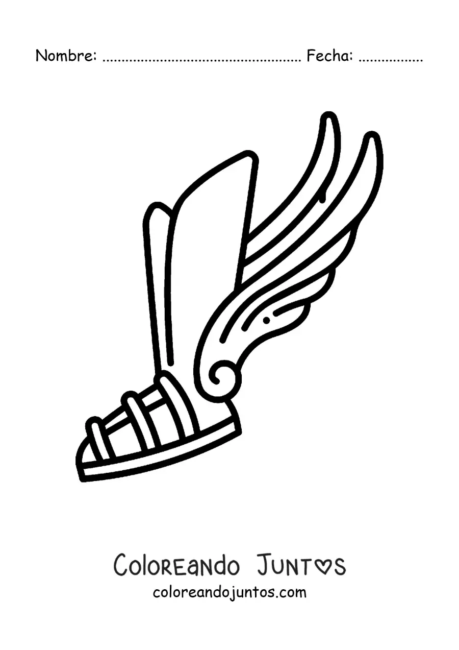 Imagen para colorear de la sandalia alada de Hermes