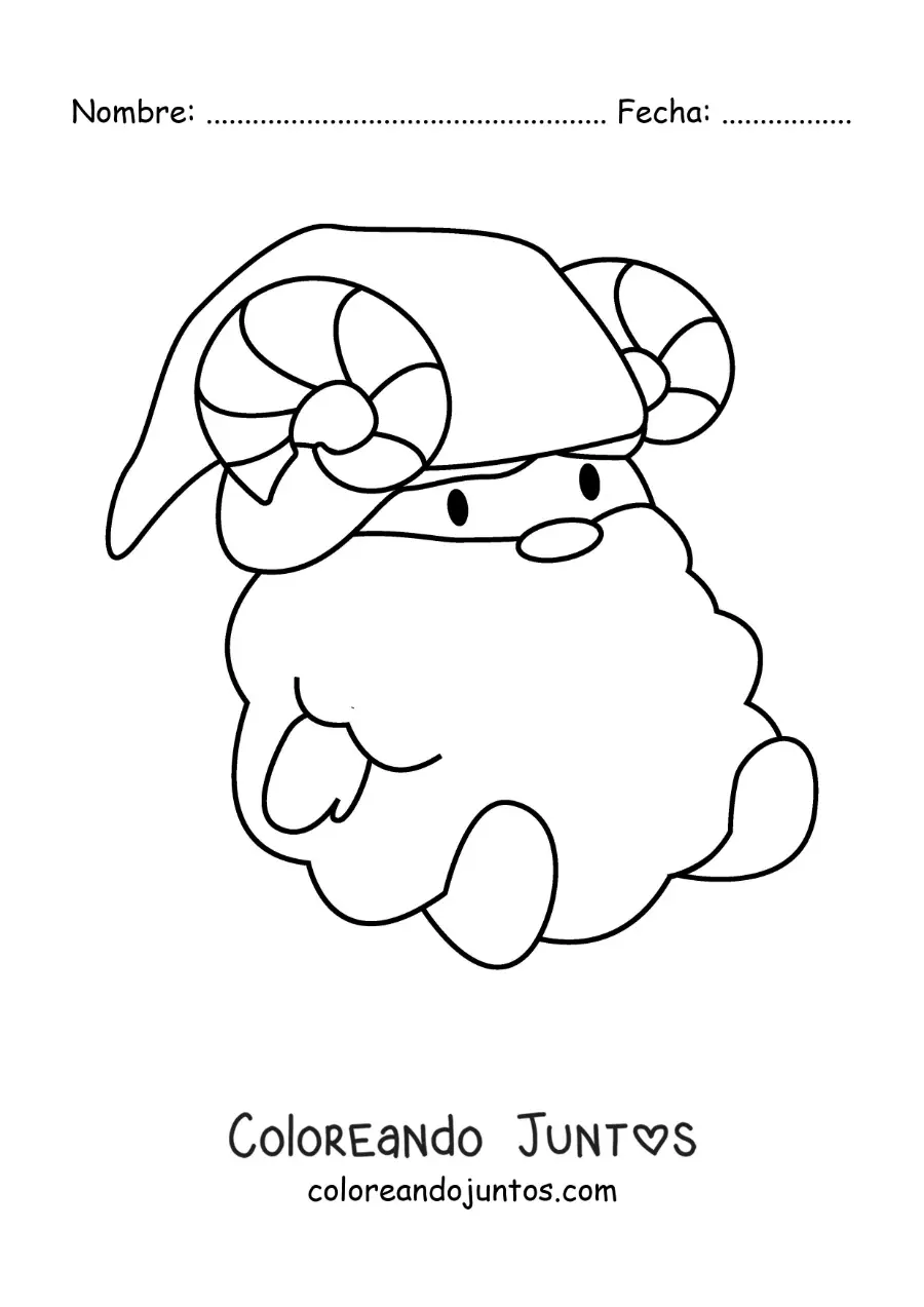 Imagen para colorear de gnomo del signo aries animado kawaii