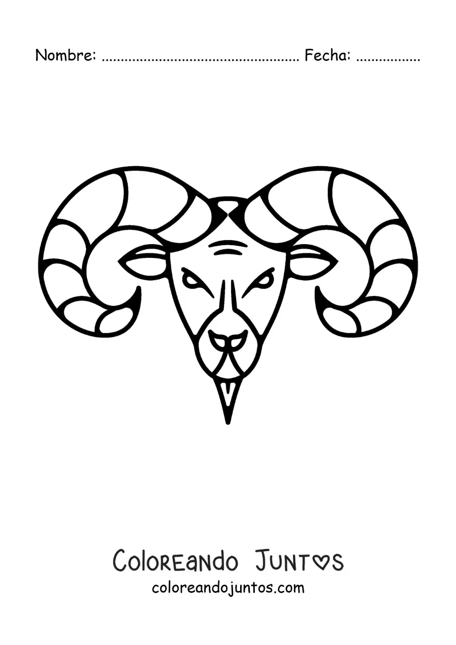 Imagen para colorear de carnero de aries