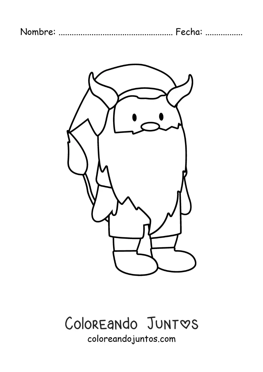 Imagen para colorear de gnomo del signo tauro animado kawaii