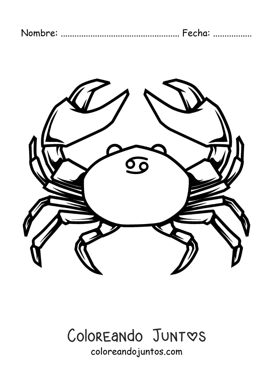 Imagen para colorear del signo zodiacal cáncer