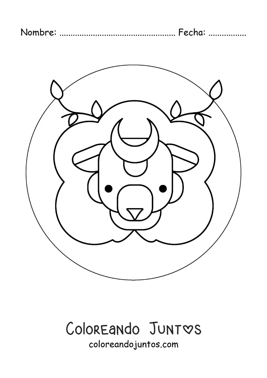 Imagen para colorear del león del signo leo del zodiaco