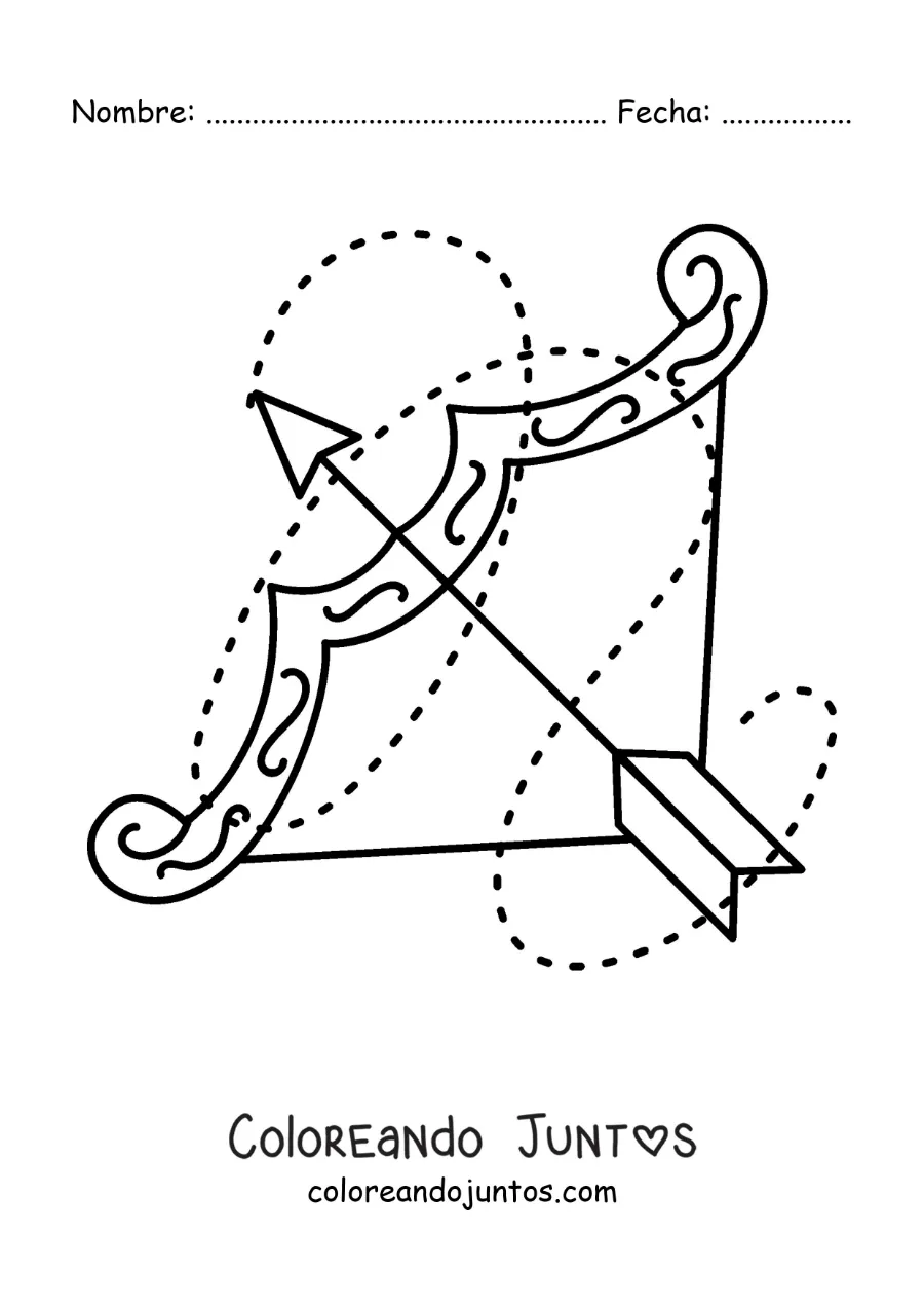 Imagen para colorear de símbolo de Sagitario fácil para niños
